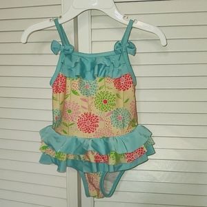 Absorba Floral Ruffled Toddler Swimsuit 18M
